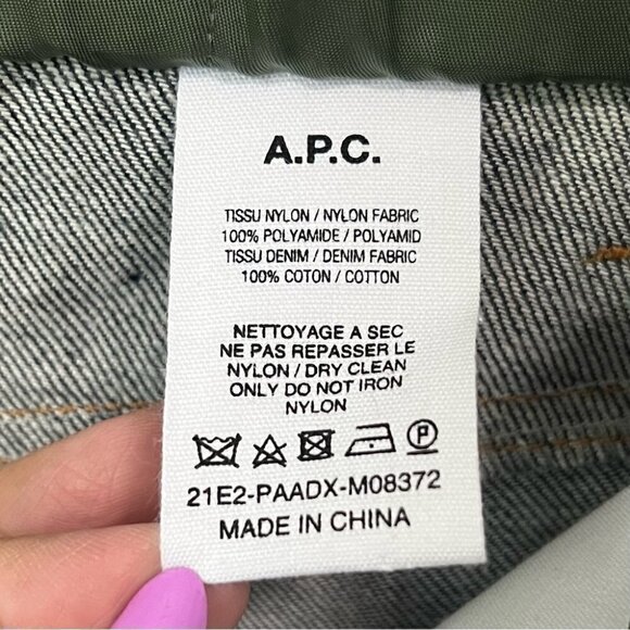 A.P.C. x Sacai Edition Indigo & Green Haru Jeans - Khaki. Size: M. NWT - Picture 7 of 16